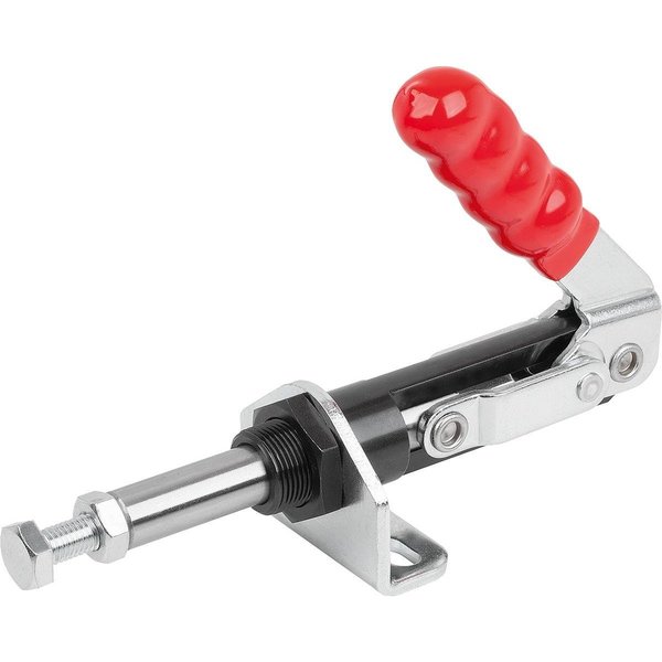 Kipp Push-Pull Clamp, With Mounting Bracket Standard, F2=4000, Steel Galvanized, Comp:Plastic Comp:Red K1546.04000